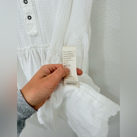 Free People Farrah Lace Pieced Swing Top Shirt Oversize Size M - Picture 8 of 12